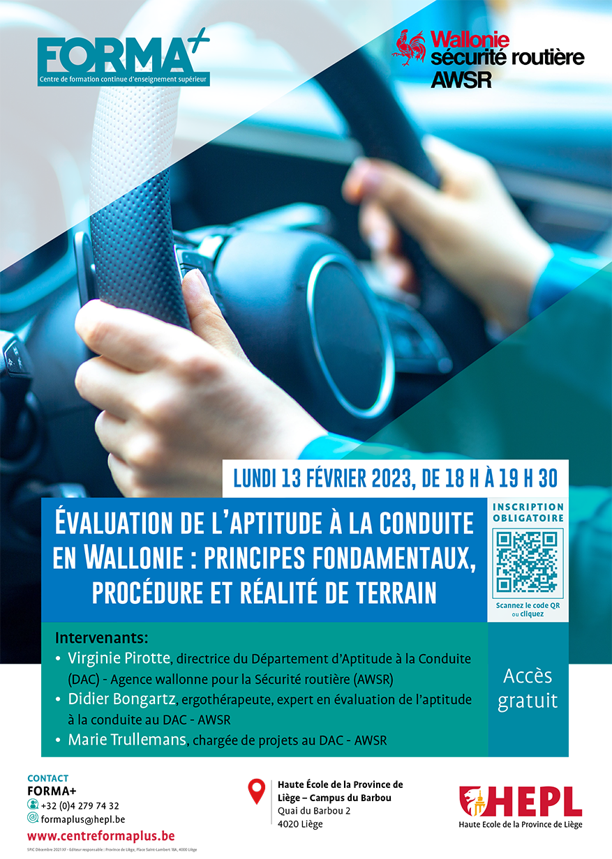 HEPL Conférence : évaluation de l'aptitude à la conduite en Wallonie